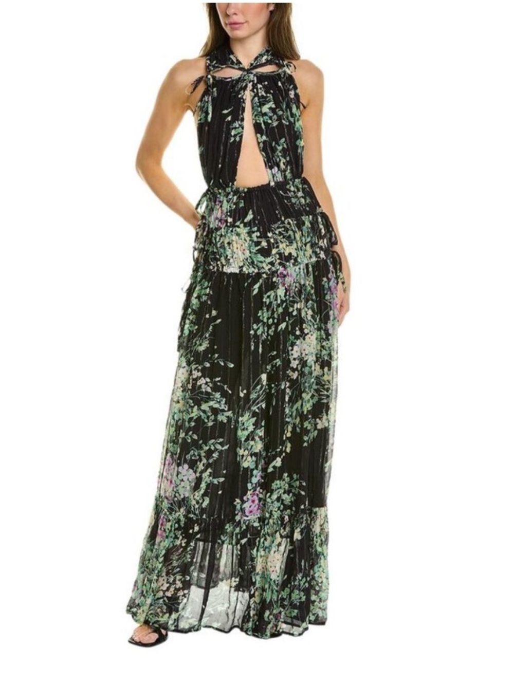 NEW Sabina Musayev Dolcevita Silk-Blend Maxi Dress XS